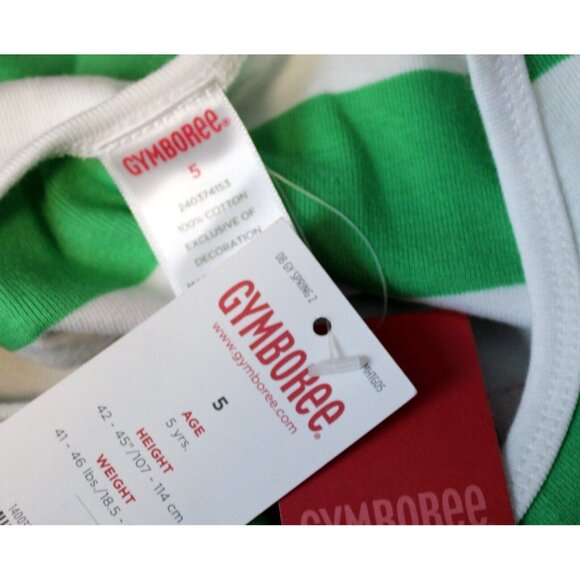 2008 Gymboree Tennis Match Shirt Set sz 5 NWT Green Striped Flower Barrettes - Picture 6 of 6